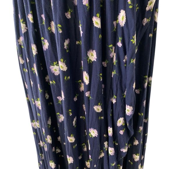 Isabel Maternity Maxi Dress Women's Flutter Short Sleeve Navy Blue Floral Large - Picture 4 of 15